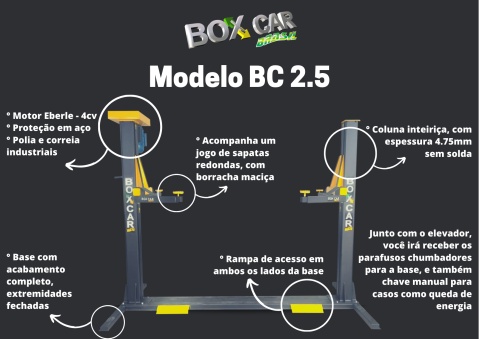 Elevador Automotivo BC 2.5 TOP